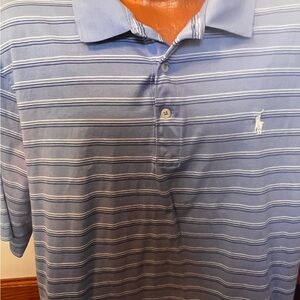 Polo Golf Ralph Lauren Shirt 100% Pima Cotton Soft XL Blue White Blue Stripes